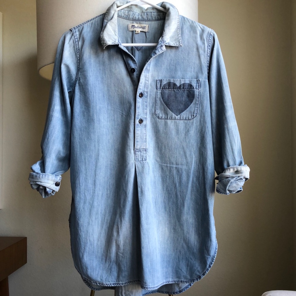 Heart chambray blouse